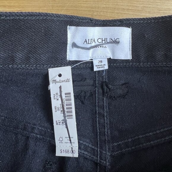 Alexa Chung for Madewell High-Rise Straight Jean Outridge Wash Black Size 28 NEW - Picture 9 of 14